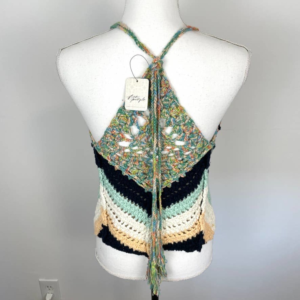 Free People Crochet Chevron Swim Up Tank Top In Summer Breeze XS - Picture 8 of 14
